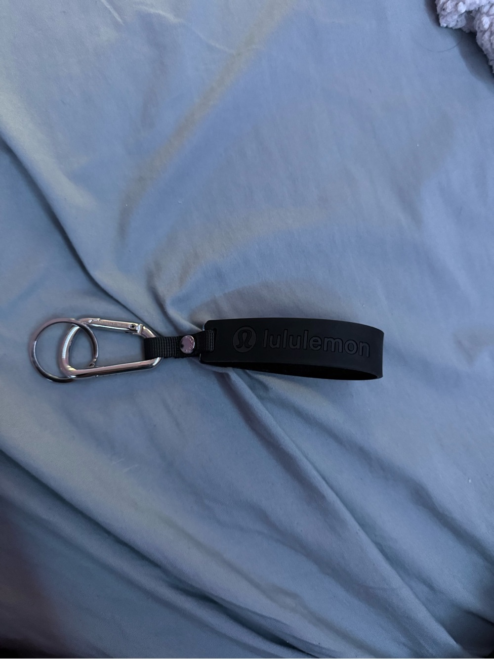 lululemon athletica Black Silicone Key Strap with Metal Carabiner